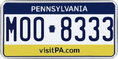 PA license plate MOO8333