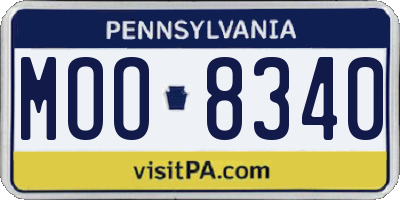 PA license plate MOO8340