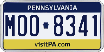 PA license plate MOO8341