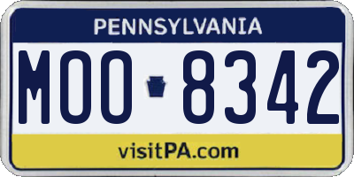 PA license plate MOO8342