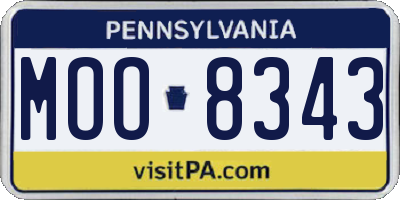 PA license plate MOO8343