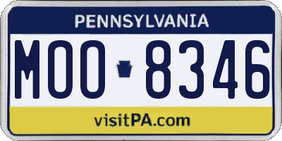 PA license plate MOO8346
