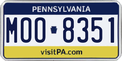 PA license plate MOO8351