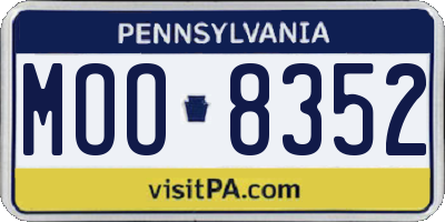 PA license plate MOO8352