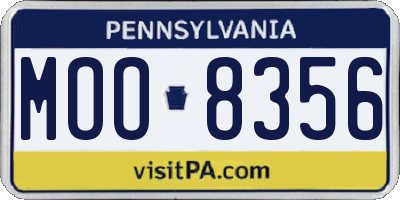 PA license plate MOO8356