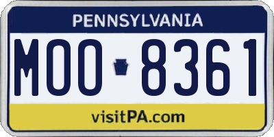 PA license plate MOO8361