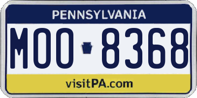 PA license plate MOO8368
