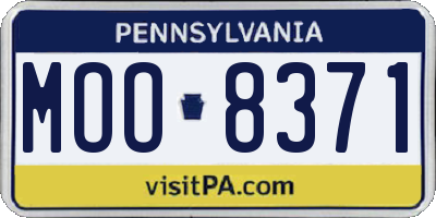 PA license plate MOO8371