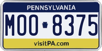 PA license plate MOO8375
