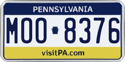 PA license plate MOO8376