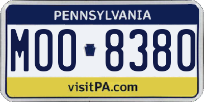 PA license plate MOO8380