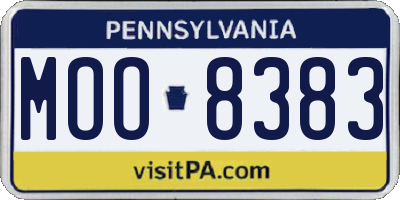 PA license plate MOO8383