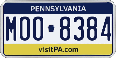 PA license plate MOO8384