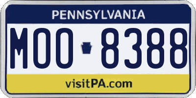 PA license plate MOO8388