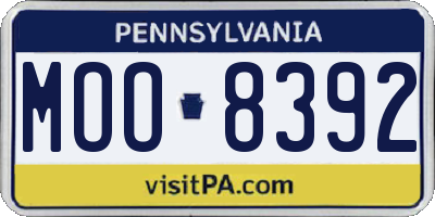 PA license plate MOO8392
