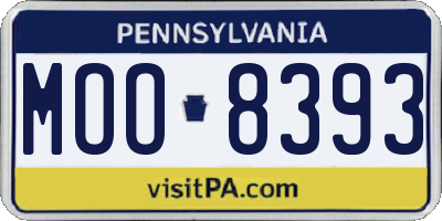 PA license plate MOO8393