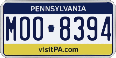 PA license plate MOO8394