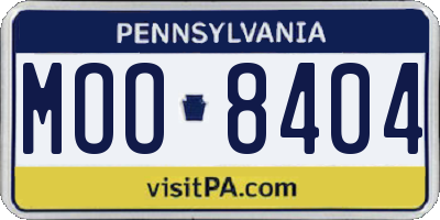 PA license plate MOO8404