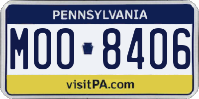 PA license plate MOO8406