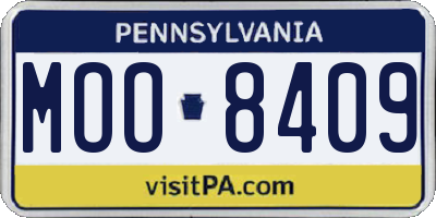PA license plate MOO8409