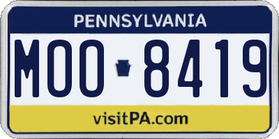 PA license plate MOO8419