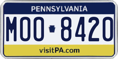 PA license plate MOO8420