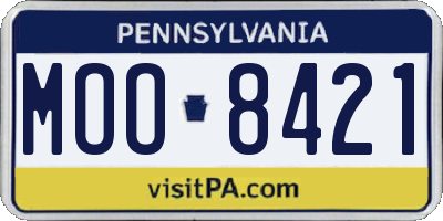 PA license plate MOO8421
