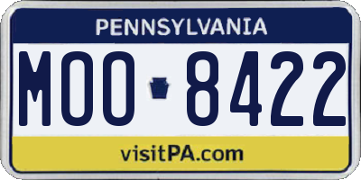 PA license plate MOO8422