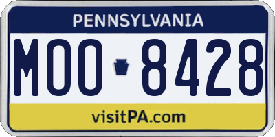 PA license plate MOO8428