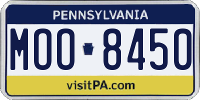 PA license plate MOO8450