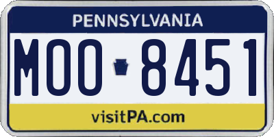 PA license plate MOO8451