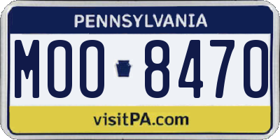 PA license plate MOO8470