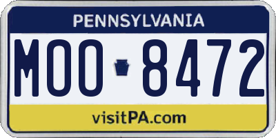 PA license plate MOO8472