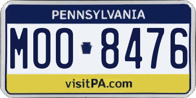PA license plate MOO8476