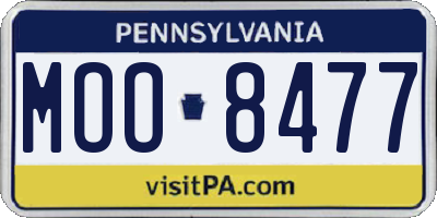 PA license plate MOO8477