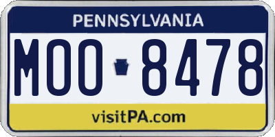 PA license plate MOO8478