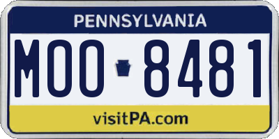 PA license plate MOO8481
