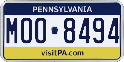PA license plate MOO8494