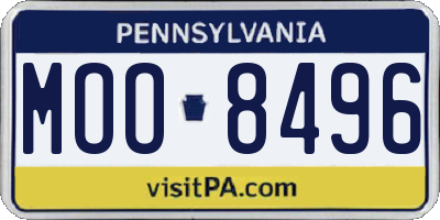 PA license plate MOO8496
