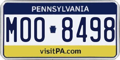 PA license plate MOO8498