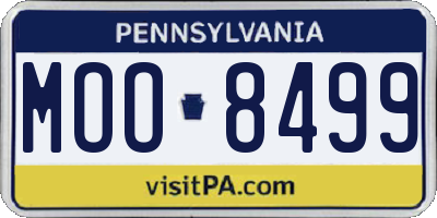 PA license plate MOO8499