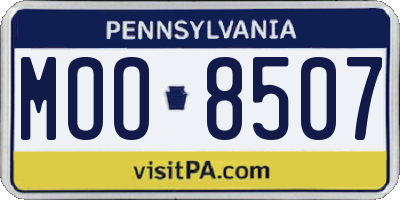 PA license plate MOO8507