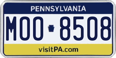 PA license plate MOO8508