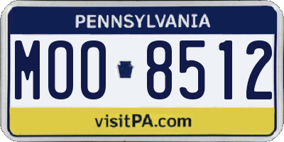 PA license plate MOO8512