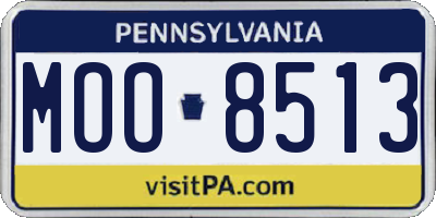 PA license plate MOO8513