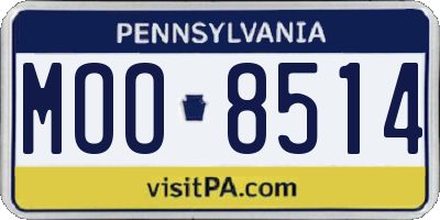 PA license plate MOO8514