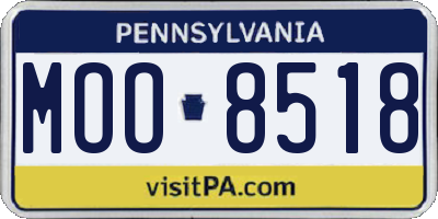 PA license plate MOO8518