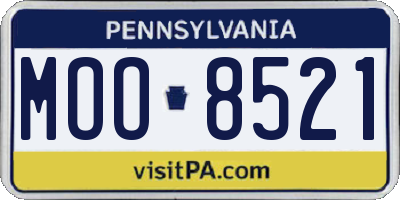 PA license plate MOO8521