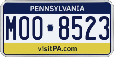 PA license plate MOO8523