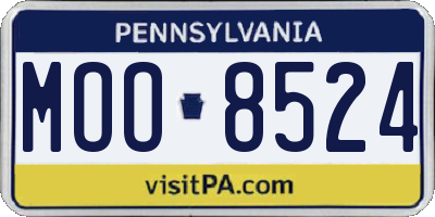 PA license plate MOO8524